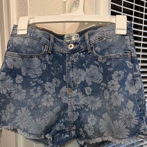 Abercrombie & Fitch Blue Floral Jean Shorts